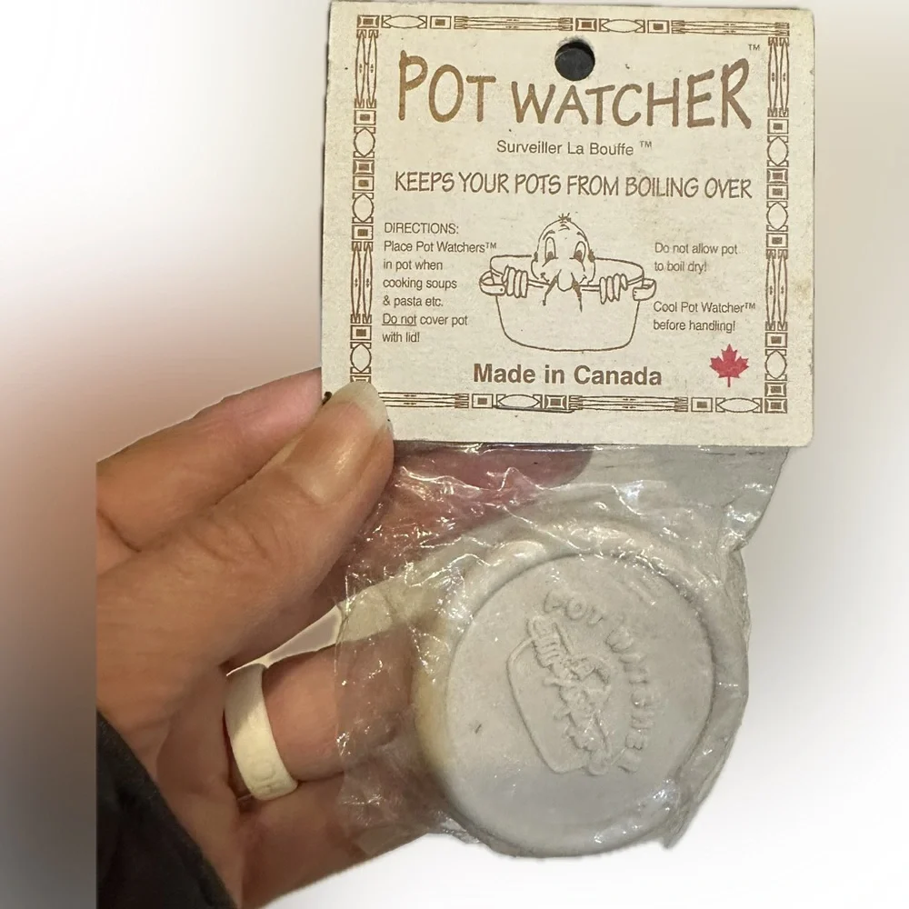 VTG POT WATCHER DISC CANADA BOIL BAKE COOK KITCHEN TOOL COLLECTIBLE CLAY CERAMIC